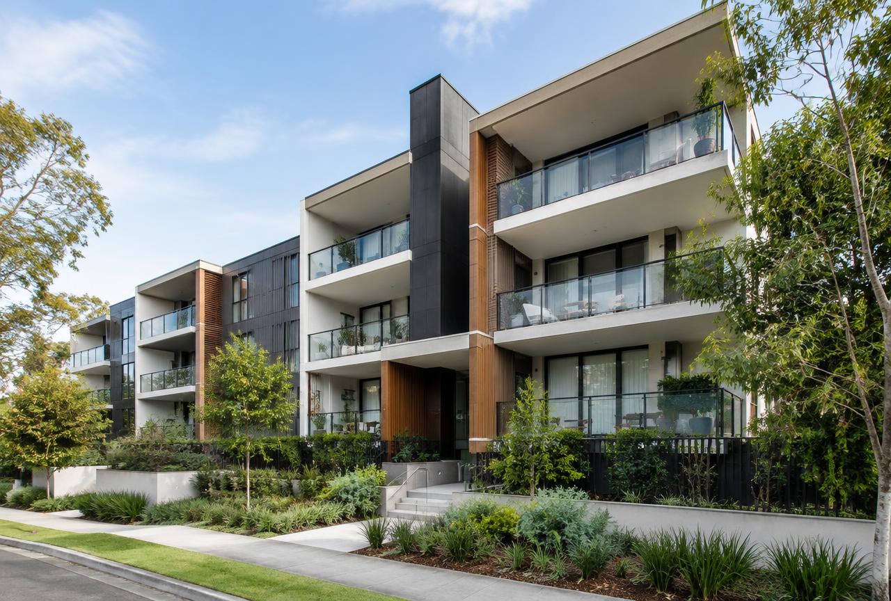 Contemporary multi-residential apartment building exterior